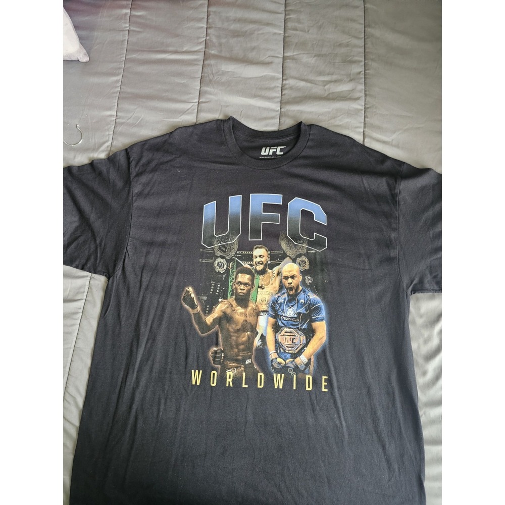 UFC Worldwide Graphic T-Shirt Men's XXL Black 100% Cotton MMA Fight League